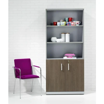 Afbeelding van Modulaire draaideurkast Chief 200x90x42cm half open Robson Eiken ombouw Wit