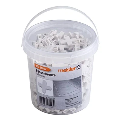Afbeelding van Meister Tegelkruis, 8,0 mm, praktische set met 300 stuks, van robuust polypropyleen, wit, tegelaccessoires, tegelhulp, voegenkruis, 4427250