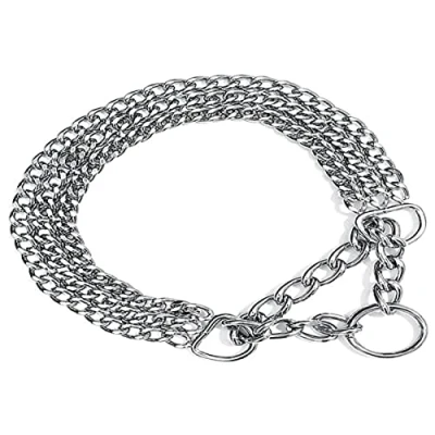 Afbeelding van Trixie Verchroomde driedubbele rij Semi Choke ketting met Strain Relief Ouder, 55 cm x 2.5 mm, Chroom