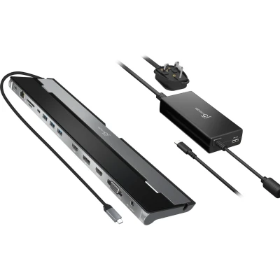 Afbeelding van j5create JCD543P EN USB C Triple Display Docking Station met 100W PD Adapter EU