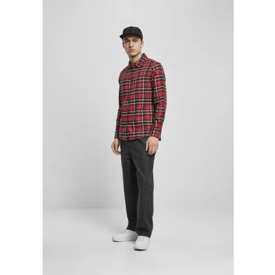 Afbeelding van Urban Classics Roots Overhemd, Heren, Maat: Small, Red/black/white