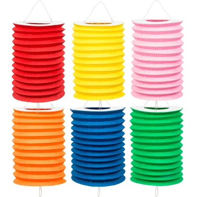 Afbeelding van Boland 12 Papieren treklampionnen (16 cm) Multi Verjaardag, Kinderfeestje, Sint Maarten