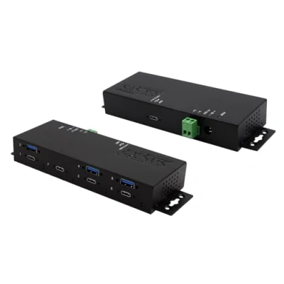 Afbeelding van Exsys EX 1237HMVS (USB C, 7 Havens), Docking station + USB hub, Zwart