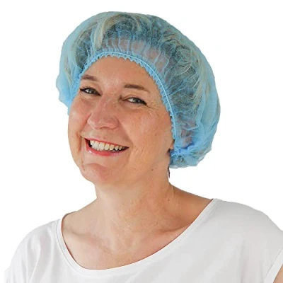 Afbeelding van ARNOMED haarnet, chirurgische muts van wegwerpstof blauw, 100 stukss, hygiëne accessoires voor de geneeskunde, hoofdkapjes 52cm, haarnet wegwerp mannen/vrouwen, haarbedekking