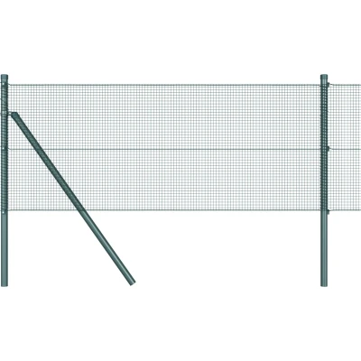 Afbeelding van vidaXL Hekpaal Set van 2 Groen Metaal 10 x 0.5 m Duurzaam