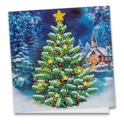 Afbeelding van Ideen mit Herz Diamond Painting wenskaart, 16 x cm, 370 g/m², inclusief envelop en gereedschap, kerstboom