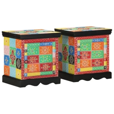 Afbeelding van vidaXL Nachtkastje 2 st 40x35x45 cm massief mangohout mango