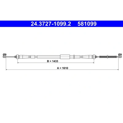 Afbeelding van Ate Handremkabel 24.3727 1099.2