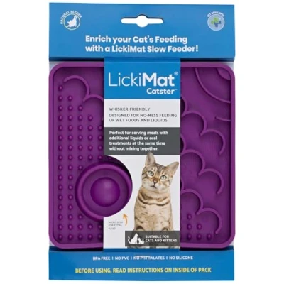 Afbeelding van LickiMat Catster kattenvoermat kattenvoeder met microschaal voor extra hydratatie perfect voedsel, lekkernijen, yoghurt en angstverlichting katten leuk alternatief Slow Feeder Cat