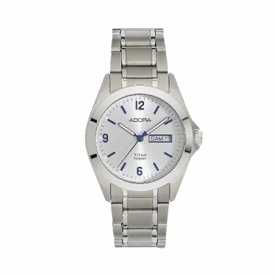 Afbeelding van Mooi adora horloge volledig titanium met neon wijzers. AB6484