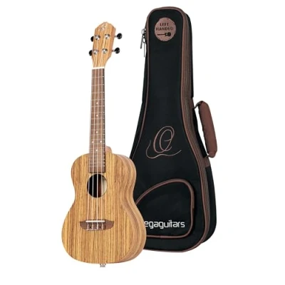 Afbeelding van Ortega RFU11ZE L Timber Series Natural linkshandige E/A concert ukelele met gigbag