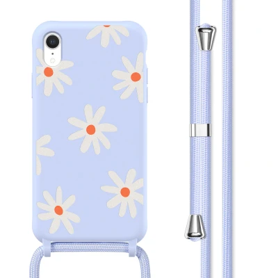 Afbeelding van Apple iPhone Xr Hoesje Siliconen en TPU (zacht) imoshion Softcase/Koordhoesje/Backcover Lila Flower Distance Telefoonhoesje