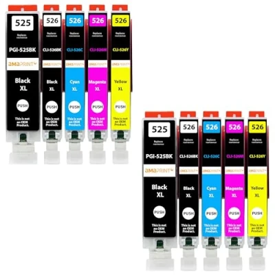Afbeelding van Amaprint 10 XL cartridges compatibel met Canon PGI 525 CLI 526 voor Pixma IP4850 IP4950 IX6550 MG5140 MG5150 MG5240 MG5250 MG5300 MG5340 MG5350 MX715 MX885 MX895