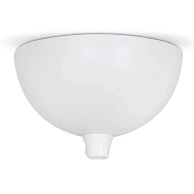 Afbeelding van Plafondbaldakijn wit, lampen baldakijn metaal halfrond, incl. klemnippel voor bevestiging aan de kabel (geen boorgaten nodig)