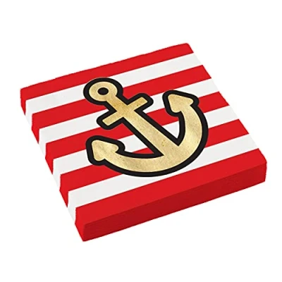Afbeelding van Amscan Servetten Pirates Map 33 X Cm Papier Rood/wit 16 Stuks