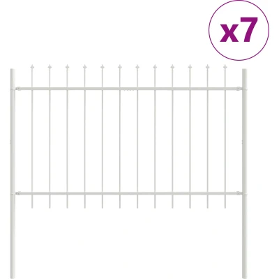 Afbeelding van vidaXL Tuinfence met Spitse Top Wit 11,9x1,2 m Staal