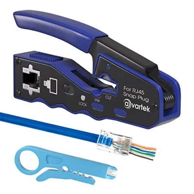 Afbeelding van AVARTEK Pass Door RJ45 Krimptang Crimper voor CAT6a CAT6 CAT5e CAT5 Connectors, Professionele Ethernet Netwerk Draad Tool
