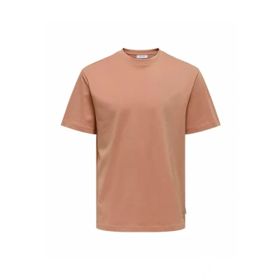 Afbeelding van ONLY &amp; SONS Lichtoranje T shirt met ronde hals