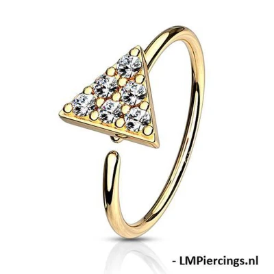 Afbeelding van Piercing triangle ringetje gold plated