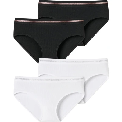 Afbeelding van Schiesser 4PACK Slip schwarzweiss, Dames, Maat: 140, Schwarz/weiss