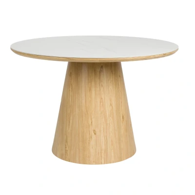 Afbeelding van Puur Almira eettafel rond eiken Hout