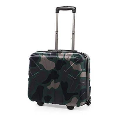 Afbeelding van Suitline Pilotenkoffer handbagage harde koffer 2 rollen business trolley, TSA, ABS mat camouflage