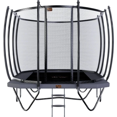 Afbeelding van Trampoline Avyna Pro Line 352 + Royal Class Veiligheidsnet Ladder Grijs