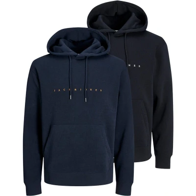 Afbeelding van Jack &amp; Jones Printed 2 PACK Hoodie Schwarz dunkelblau, Heren, Maat: XL, dunkelblau