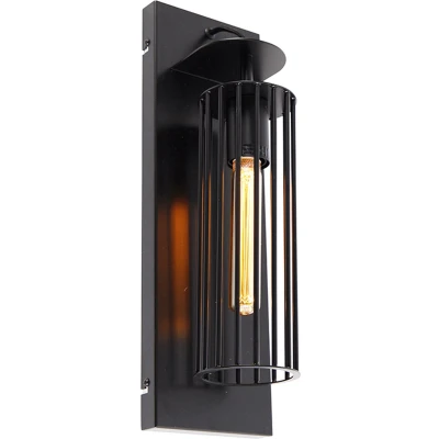 Afbeelding van QAZQA Moderne wandlamp zwart Balenco Wazo