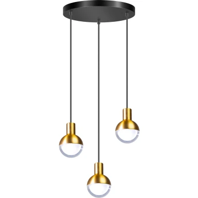 Afbeelding van ETH hanglamp Drop 3xGU10 zwart/mat messing