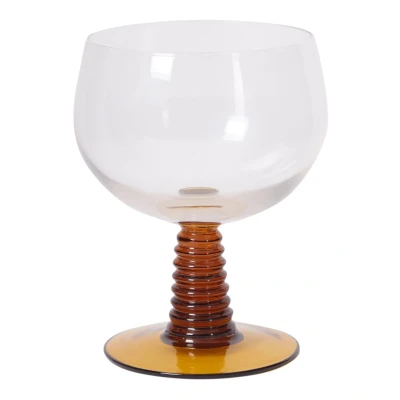 Afbeelding van HKliving Swirl wijnglas laag Ochre