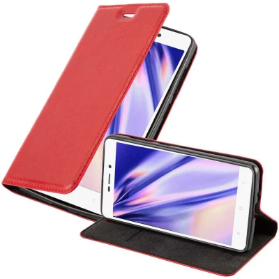 Afbeelding van Cadorabo Hoesje geschikt voor Xiaomi RedMi 3S in APPEL ROOD Beschermhoes met magnetische sluiting, standfunctie en kaartvakje Book Case Cover Etui