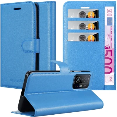 Afbeelding van Cadorabo Hoesje geschikt voor Xiaomi 11T / PRO in PASTEL BLAUW Beschermhoes Cover magnetische sluiting Case