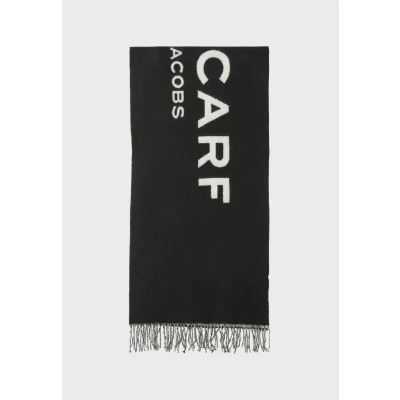 Afbeelding van Marc Jacobs dames The Scarf sjaal in wolblend met logoprint 180 x 45 cm