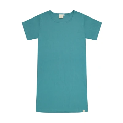 Afbeelding van greenjama Dames Sleepshirt van Derby Rib, GOTS gecertificeerd nachthemd, Topaz, 36