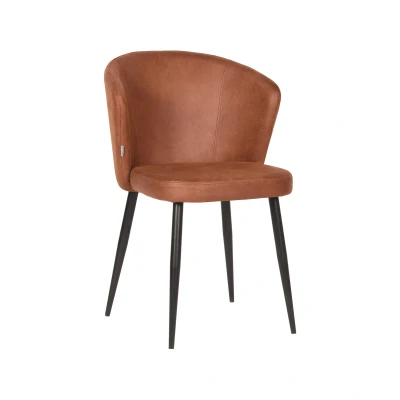 Afbeelding van LABEL51 Eetkamerstoel Wave Cognac Microfiber
