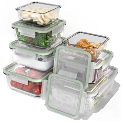 Afbeelding van Classbach CFHD4010G glazen vershouddozen met deksel geschikt voor magnetron vaatwasser en vriesvak meal prep dozen van glas perfecte opbergdoos keuken 7delige