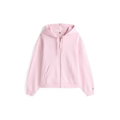 Afbeelding van Tommy Hilfiger Curve Script ZIP Hoodie Sweater met rits, Dames, Maat: 46, Dark night navy
