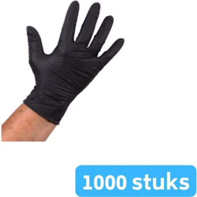 Afbeelding van Handschoenen Nitril Ongepoederd Zwart S 100 stuks