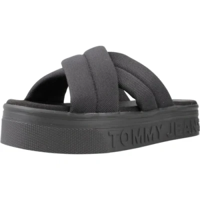 Afbeelding van Tommy Jeans Muiltjes, Dames, Maat: 37, Black Textiel
