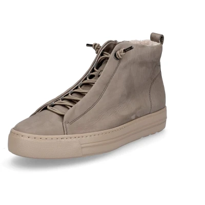 Afbeelding van Paul Green Sneakers hoog, Dames, Maat: 41, Taupe Nubukleer