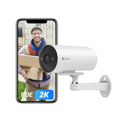 Afbeelding van EZVIZ H5 POE 2K Bewakingscamera voor buiten, IP beveiligingscamera 20M nachtzicht in kleur, AI detectie van mensen/voertuigen, IP67, sirene, waterdicht, Alexa en Google Control
