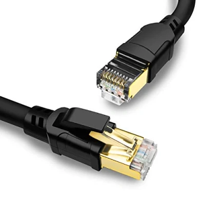 Afbeelding van Yauhody Ethernet Cable 2m Cat8 Netwerkkabel 40Gbps 2000MHz SFTP Hoge Snelheid Lan Afgeschermde Internet Kabel RJ45 Patch voor PS5, Modem, Router, TV, PC, Switch, Poe (Zwart)