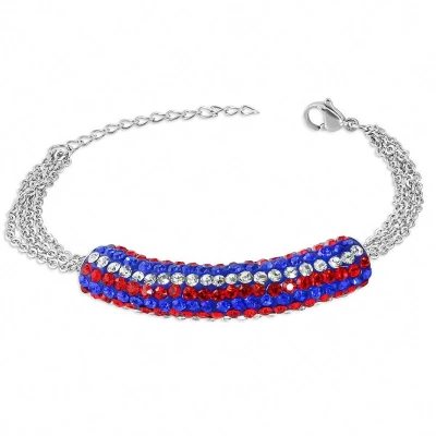 Afbeelding van Montebello Armband Aina Red 316L Staal Shamballa 17+4cm