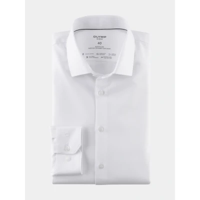 Afbeelding van OLYMP No&#039;6 six Overhemd Twill Wit maat 45 Heren Overhemden Trouw No. 6 Effen met Skinny fit Pasvorm Katoen
