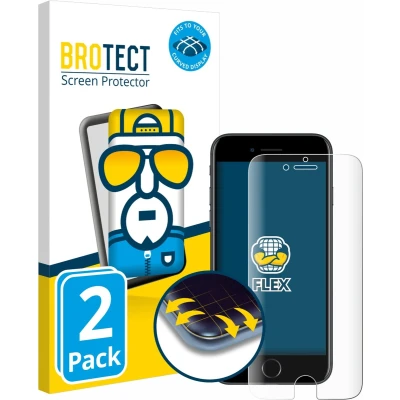 Afbeelding van BROTECT Screenprotector voor Apple iPhone 7 / 8 Folie Beschermfolie transparant volledig dekking (2 Stuks)