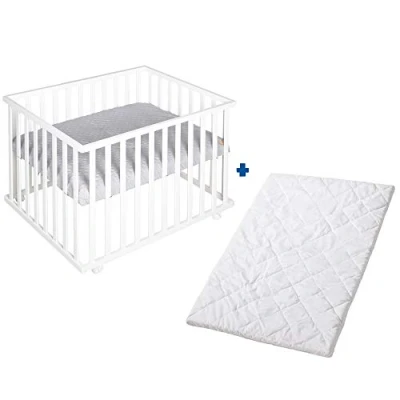 Afbeelding van roba Set box 4 hoekig wit en matras &#039;Roba Style&#039;, 75x100 cm
