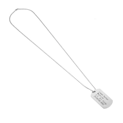 Afbeelding van US Army Dog Tag identiteitsplaatje zilver, hondenpenning soldatenketting als accessoire voor carnaval
