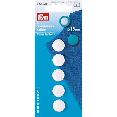 Afbeelding van Prym stofknoop wit 15 mm