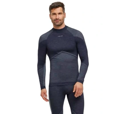 Afbeelding van FALKE Heren basislaag shirt Wool Tech Trend ronde hals M L/S SH wol functioneel materiaal sneldrogend 1 stuk, blauw (Space Blue 6116), L